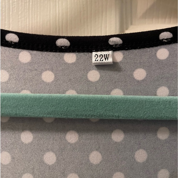 EUC AUSELILY Plus Size 22 Swing Dress Pockets Knee Length black white polka dots - Picture 9 of 9